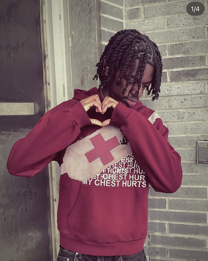 @jahlenciaga_ + "v1 bandage" hoodie (red)